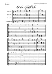 O, how joyful (O du Fröhliche) for Saxophone Quartet