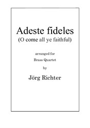 Adeste fideles (Herbei, o ihr Gläub'gen) für Blechbläser Quartett
