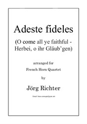 Adeste fideles (Herbei, o ihr Gläub'gen) für Horn Quartett